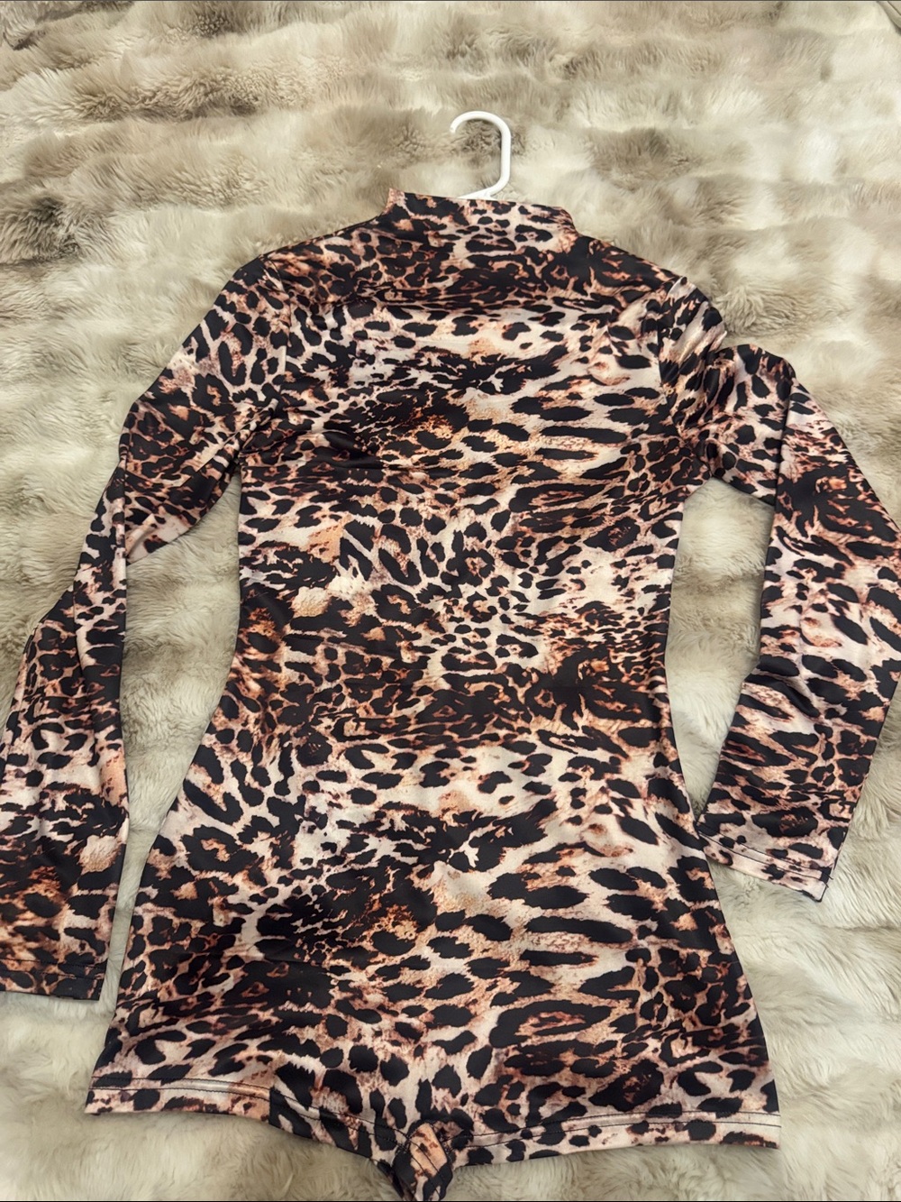 Leopard Print Long Sleeve Bodycon Dress - Brown